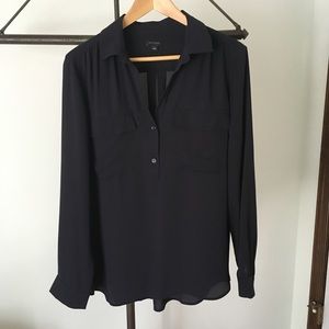 Ann Taylor Navy Blouse